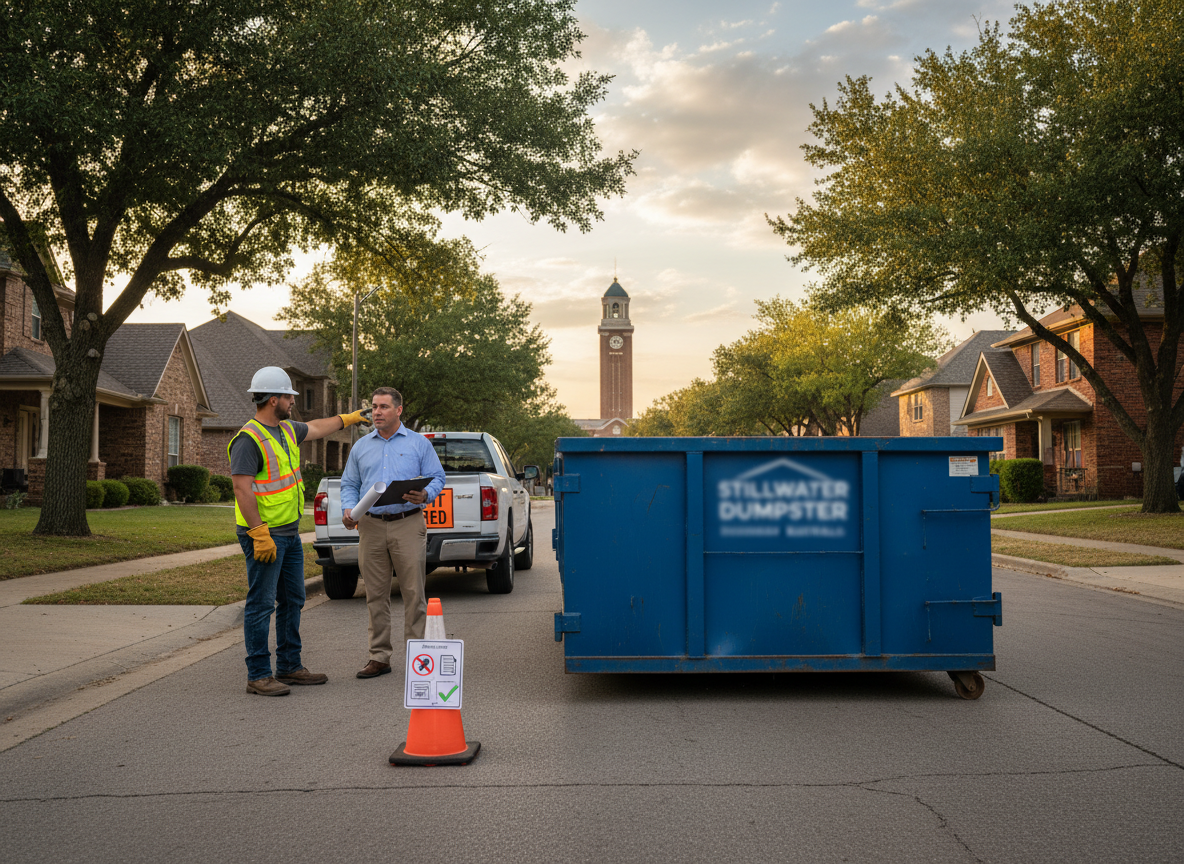 Permit Requirements for Roll Off Dumpster Placement in Stillwater